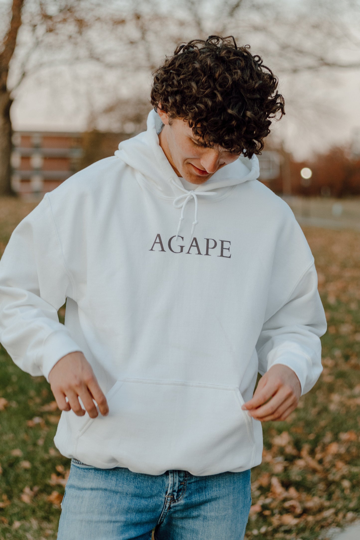 White Agape Hooded Sweatshirt