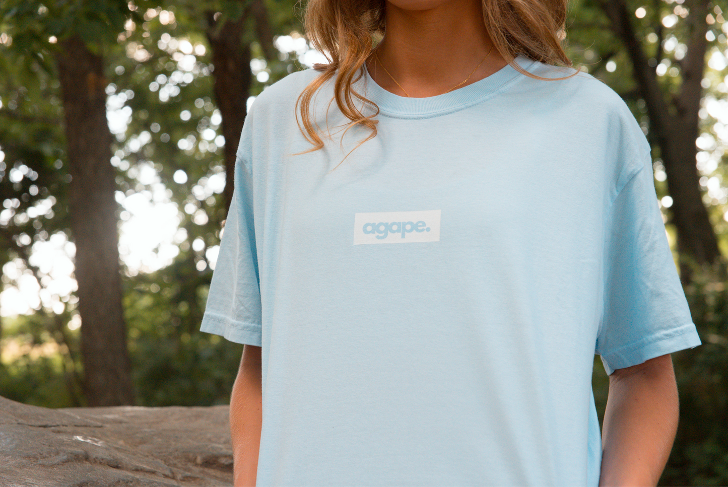 Agape Box | Premium Comfort Colors T-Shirt | Light Blue